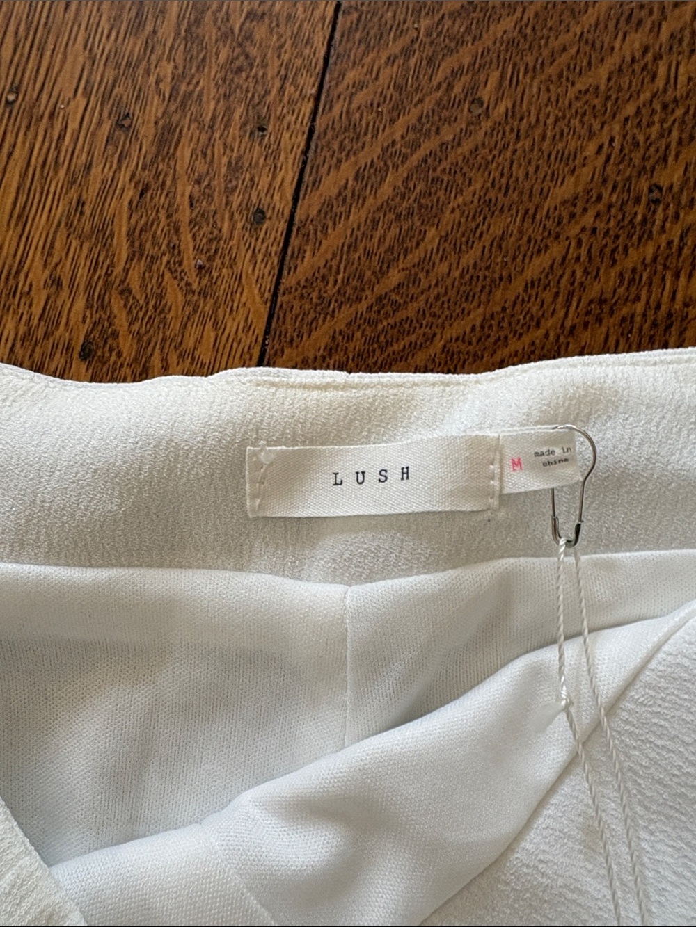 Lush White Scallop Hem Shorts - Picture 2 of 5